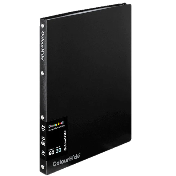 10 Pack Colourhide Refillable Display Book 20 Pockets Medium Weight A4 Black - Image 2