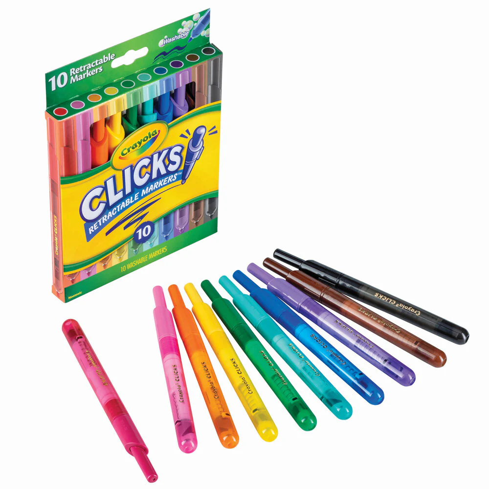 10pc Crayola Clicks Retractable Washable Markers 8+ - Image 2
