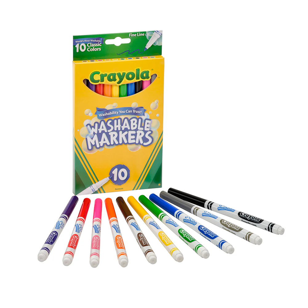 10pc Crayola Kids/Childrens Creative Washable Fineline Markers 36m+ - Image 2