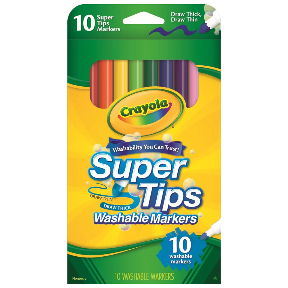 10pc Crayola Super Tips Washable Markers Art/Craft Pen 4y+ - Image 2