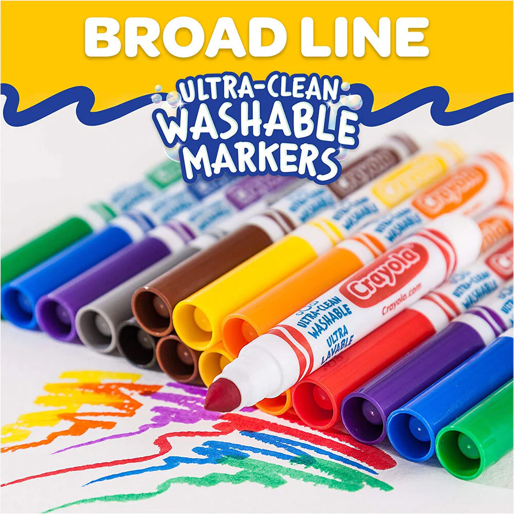 10pc Crayola Ultra Clean Classic Colours Washable Markers For Kids 4+ - Image 5
