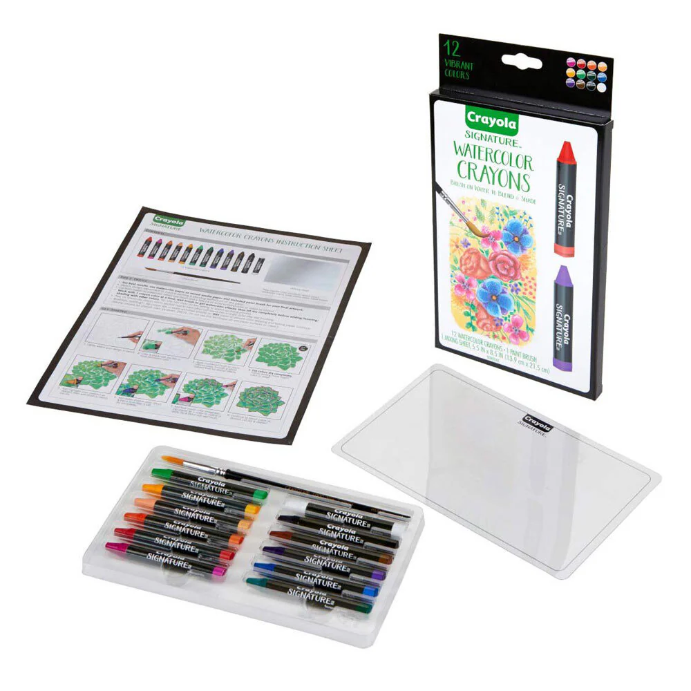 12pc Crayola Signature Non-Toxic Premium Watercolor Crayons For 14+ Teens - Image 3
