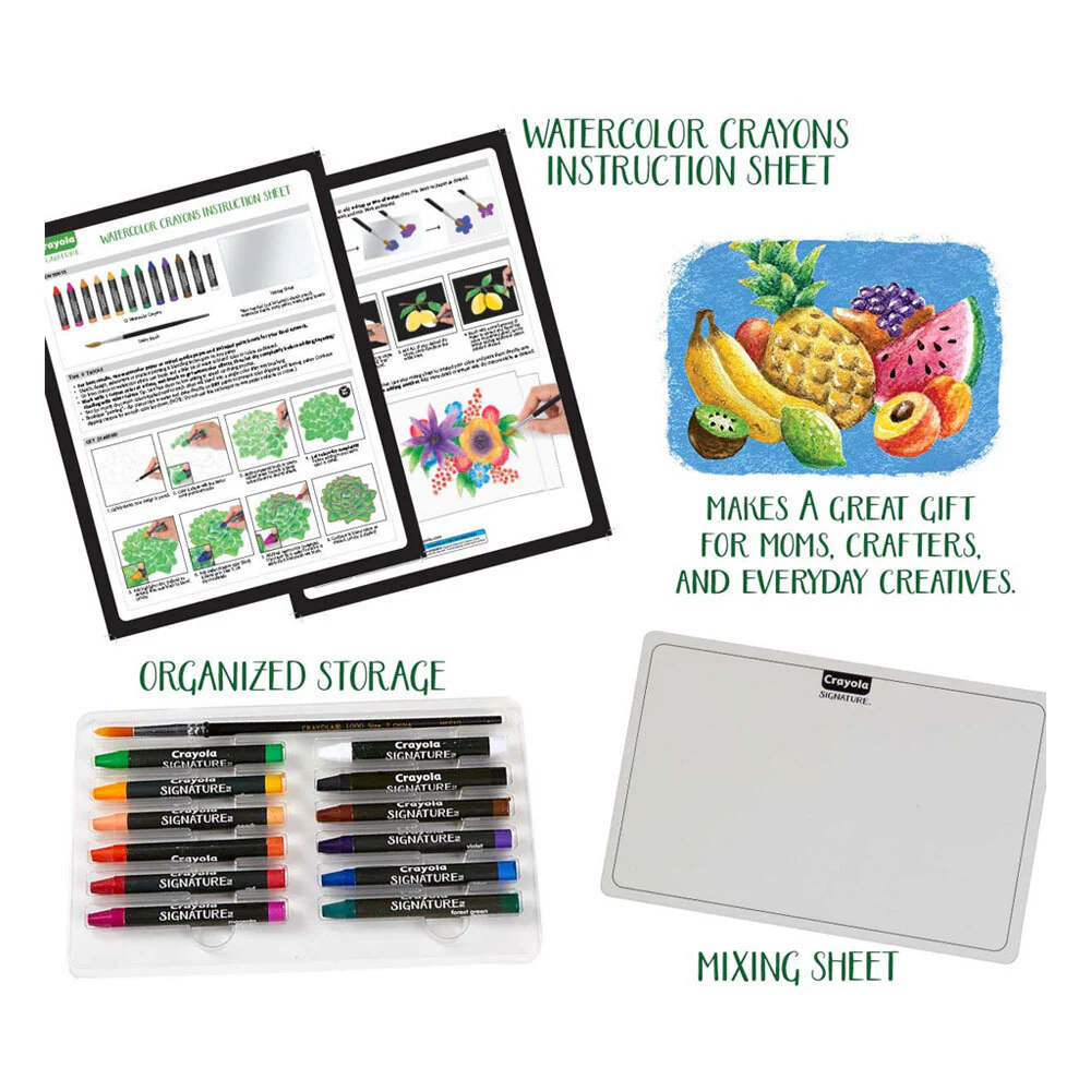 12pc Crayola Signature Non-Toxic Premium Watercolor Crayons For 14+ Teens - Image 5