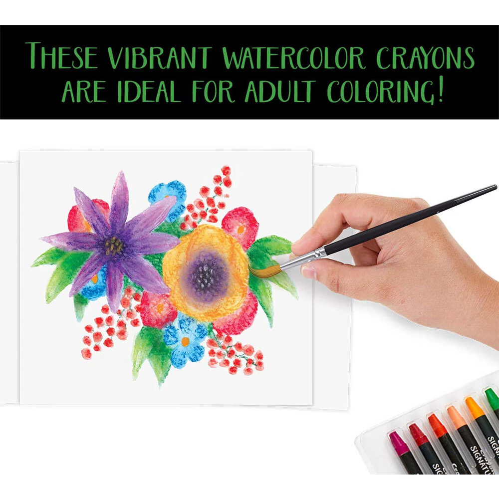 12pc Crayola Signature Non-Toxic Premium Watercolor Crayons For 14+ Teens - Image 6