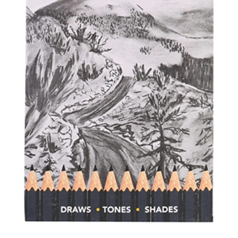 12pc Studio Works High Quality Charcoal Artists Deep Tone Pencils - Image 3