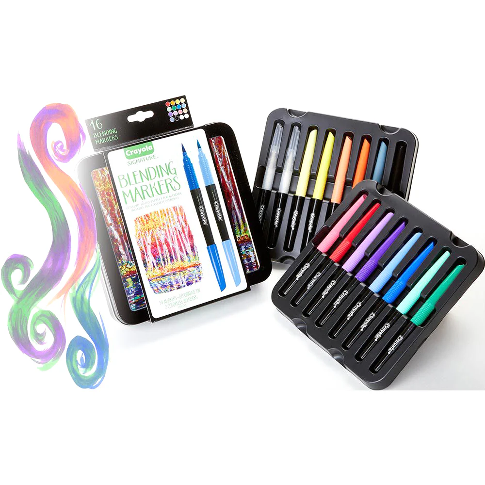 16pc Crayola Signature Blending Markers w/ Tin 9y+ - Image 3