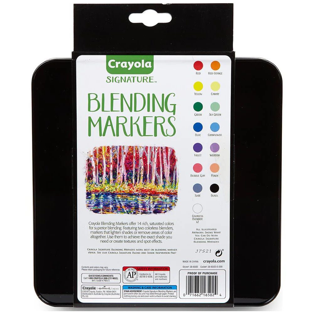16pc Crayola Signature Blending Markers w/ Tin 9y+ - Image 4