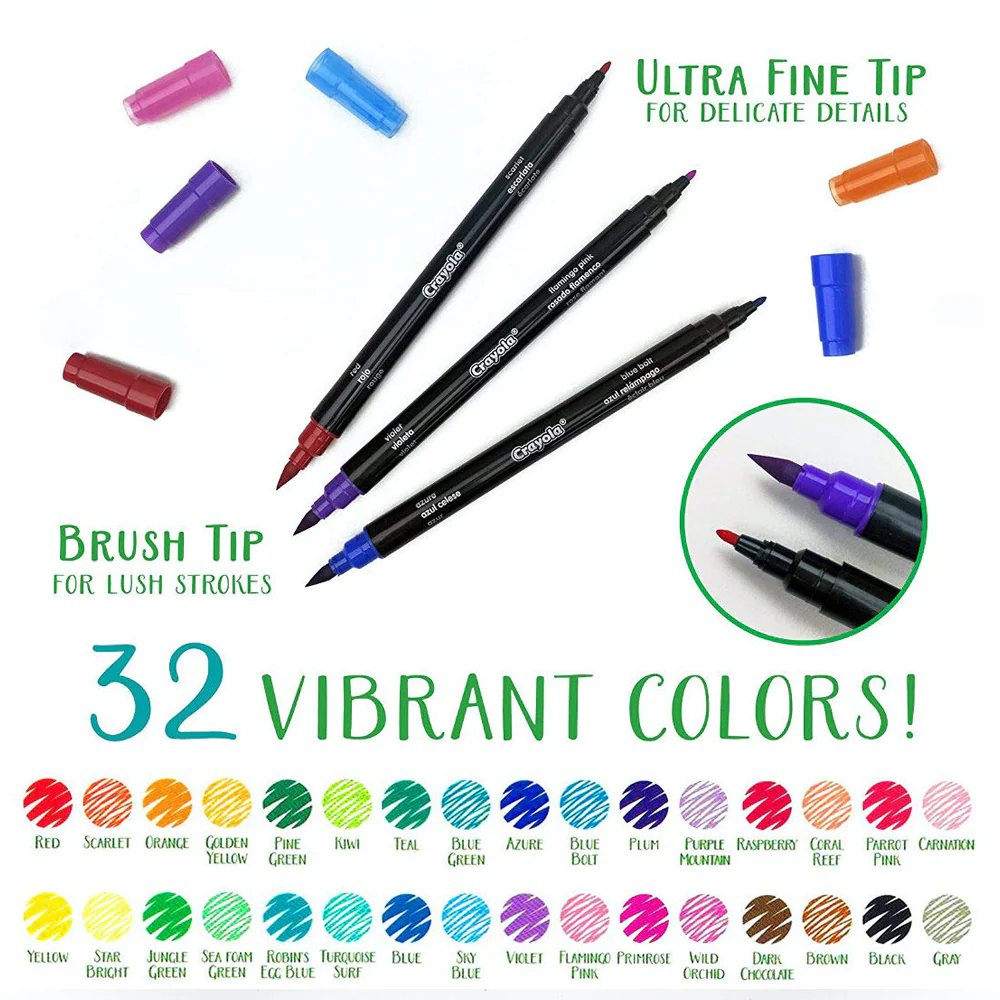 16pc Crayola Signature Brush & Detail Dual Tip Markers 9y+ - Image 3