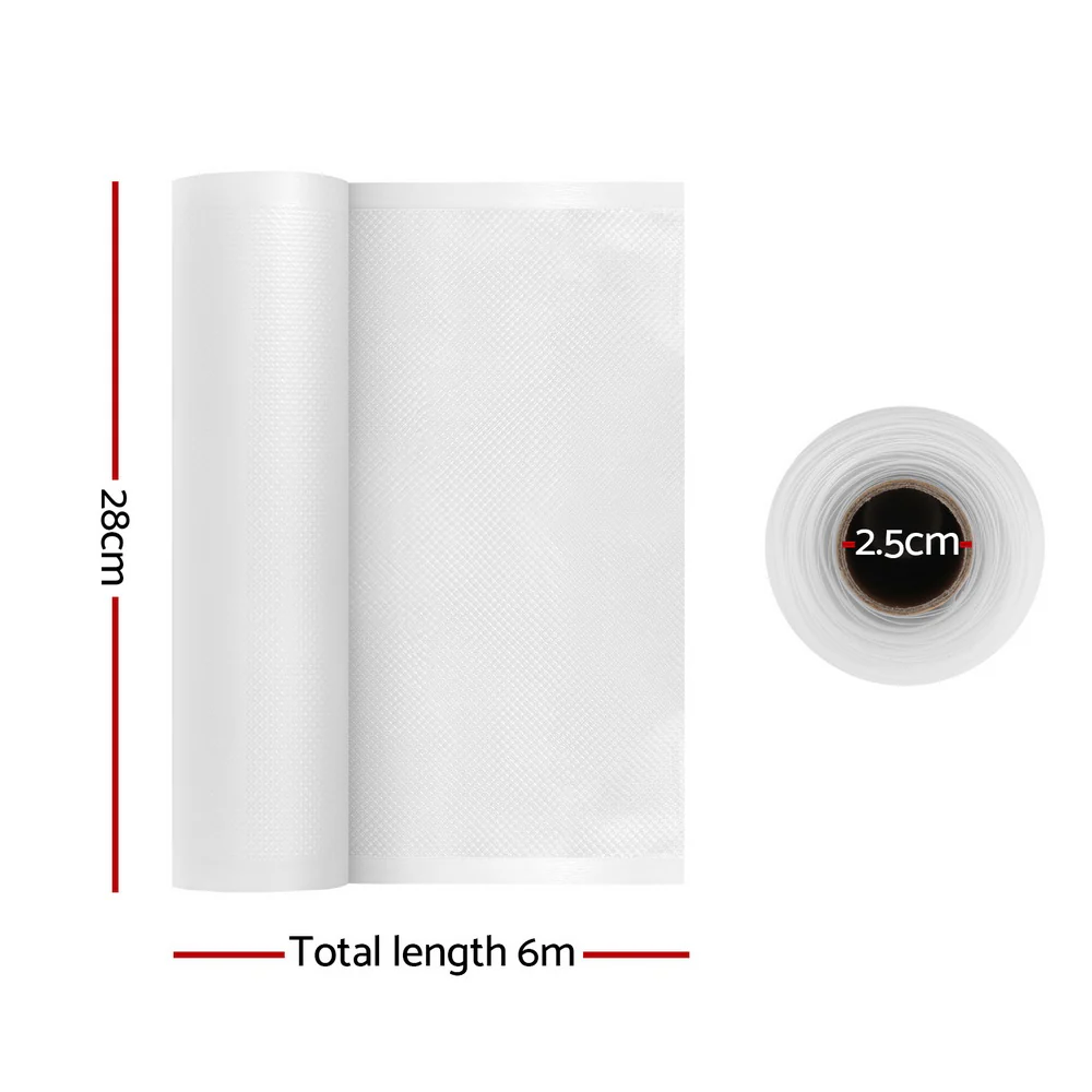 2 Rolls Food Vacuum Sealer Bags Storage Saver Heat Sealing Bag Pack 28CMX6M - Image 2