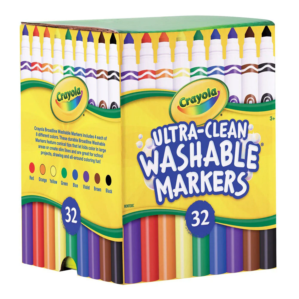 32pc Crayola Ultra-Clean Classic Washable Markers Colouring Set - Image 2