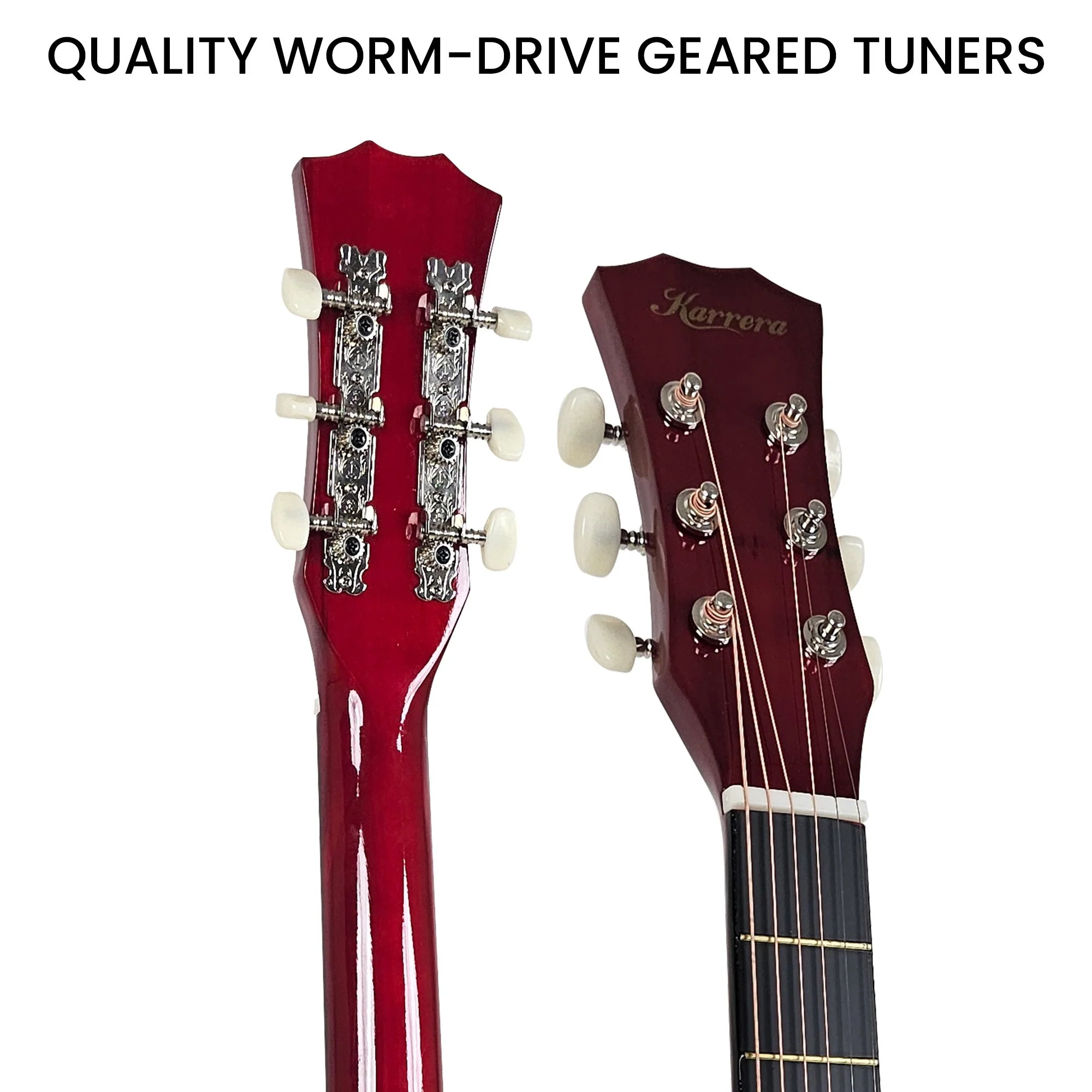 38in Karrera Acoustic Guitar Steel Strings Carry Bag Shoulder Strap Sun Burst - Image 7