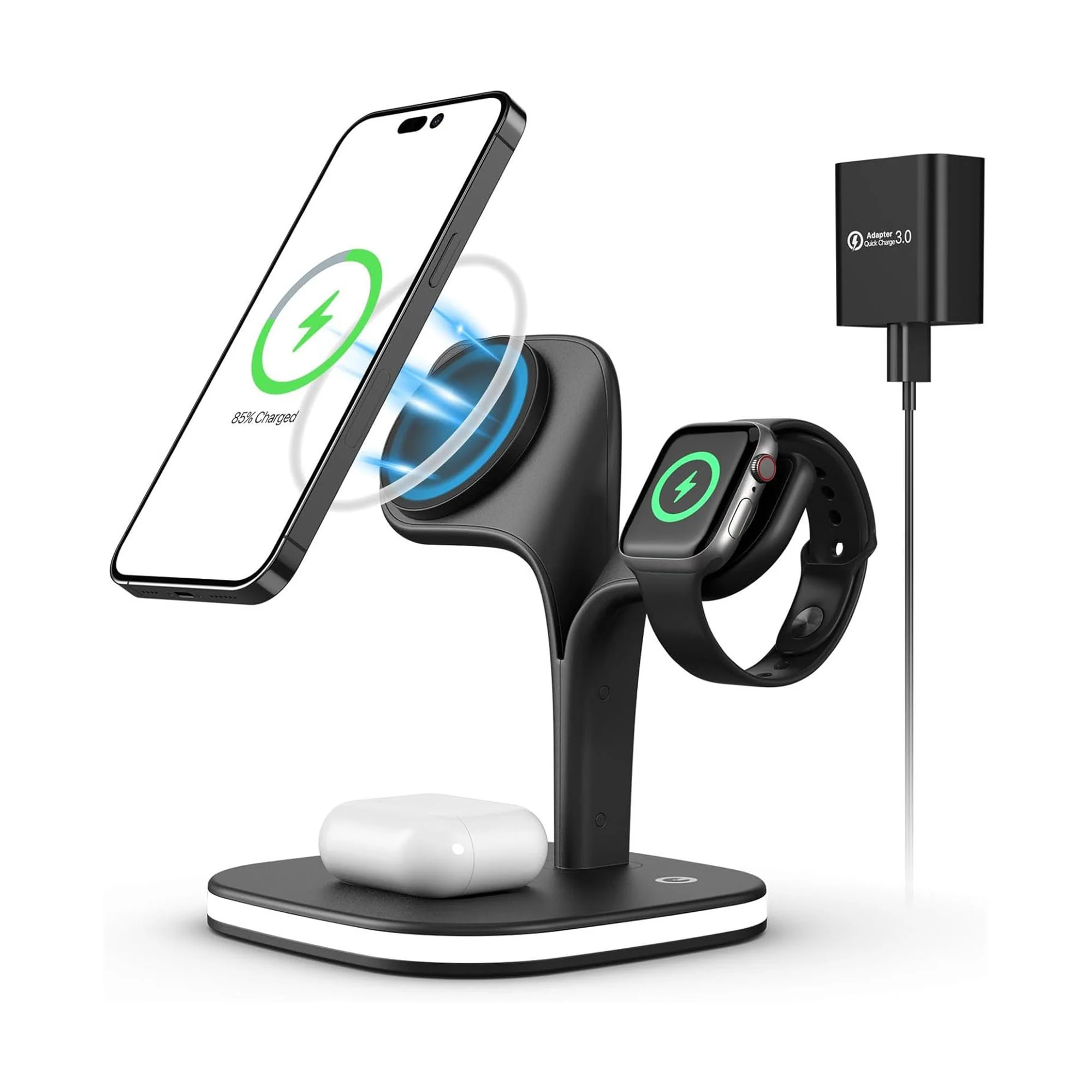 5-in-1 Wireless Fast Multi Device Charging Station with Night Light - Image 5