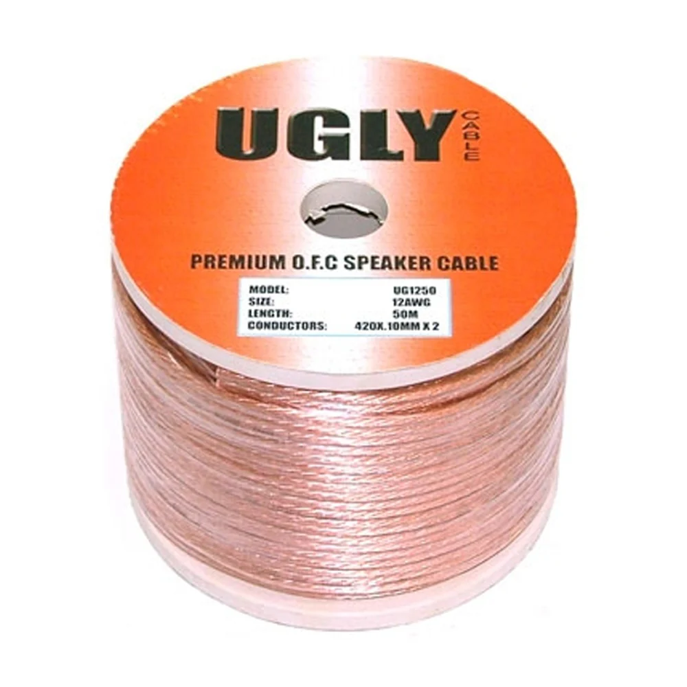 50m Ugly 12 AWG Speaker Cable 420 Strands Figure 8 Spool Hi-Fi Home Theatre - Image 4