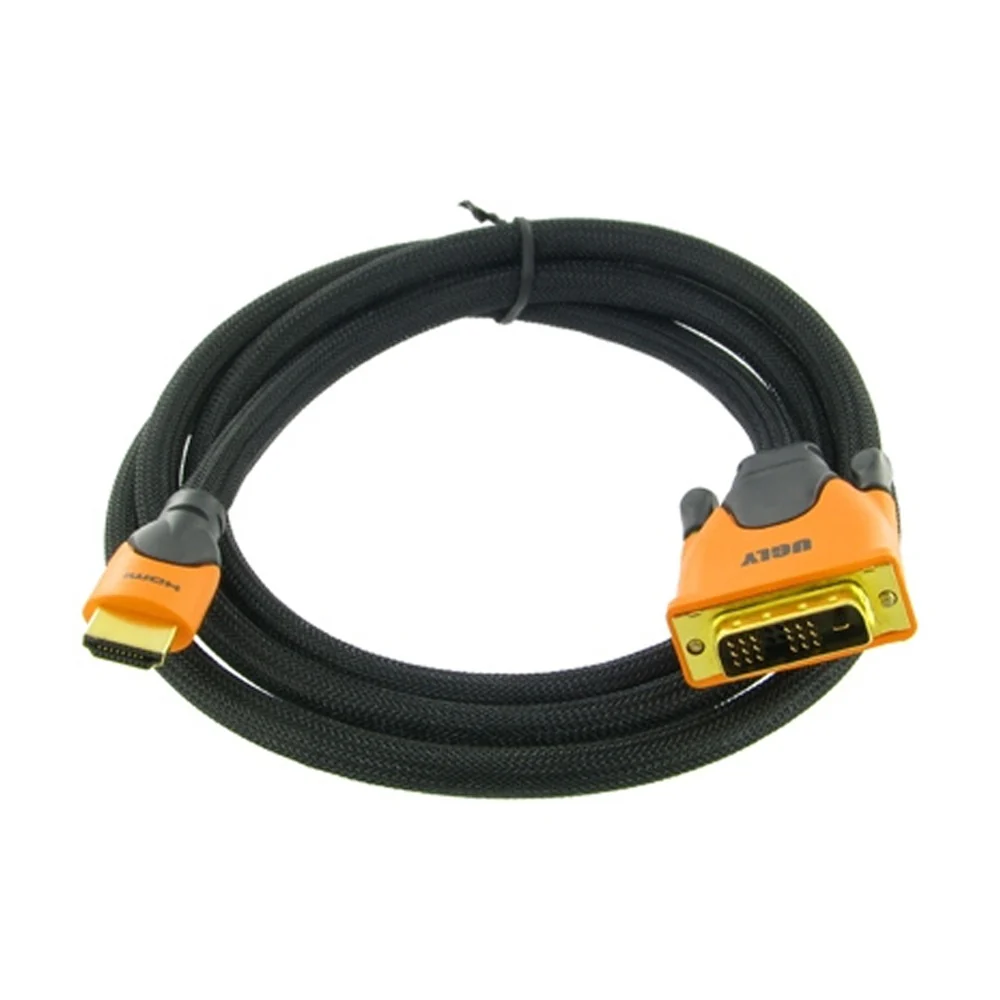 5m Ugly HDMI to DVI Digital Video Converter Adaptor Cable 28AWG Gold Plated OFC - Image 4