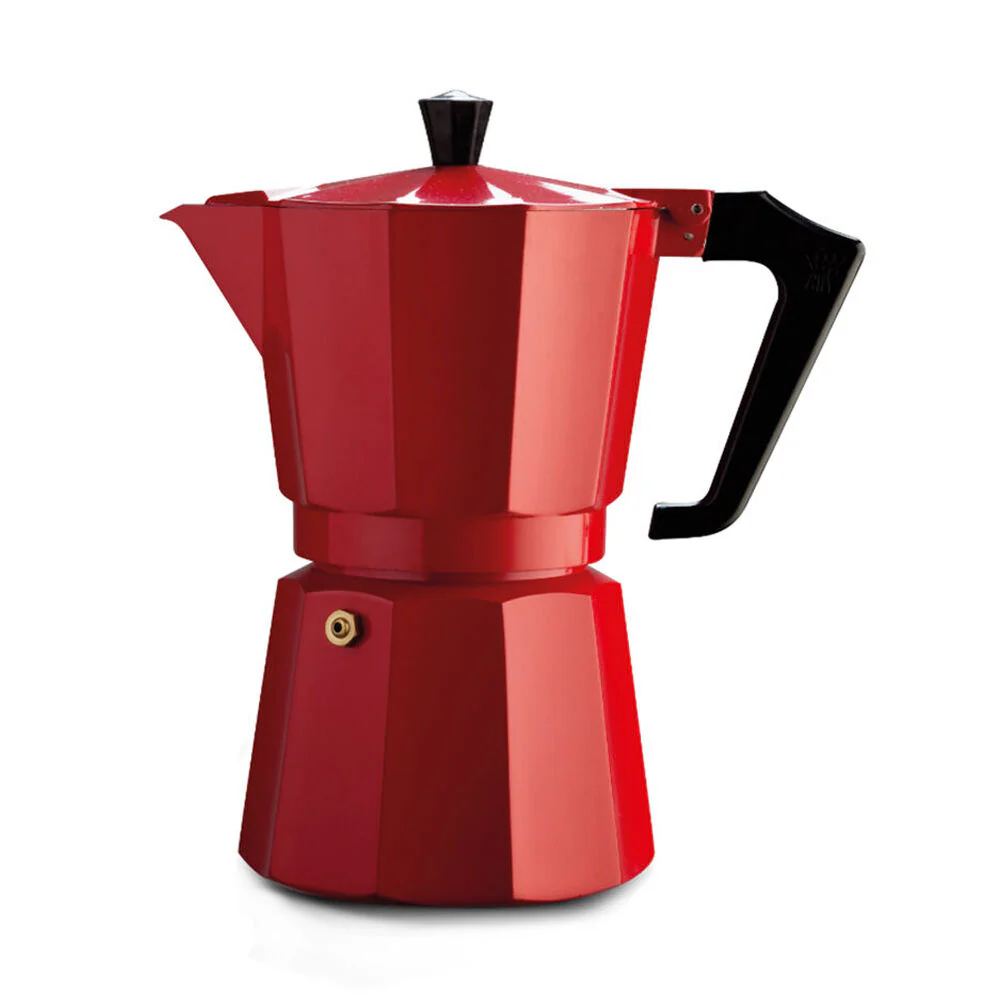 6pc Pezzetti Stove Top Espresso Coffee Cafetiere Set w/ 6 100mL Cups Red - Image 2