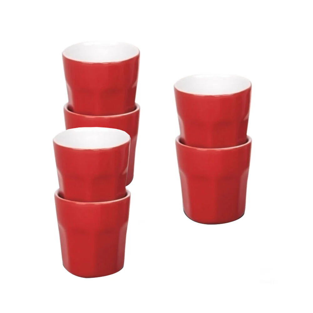 6pc Pezzetti Stove Top Espresso Coffee Cafetiere Set w/ 6 100mL Cups Red - Image 3