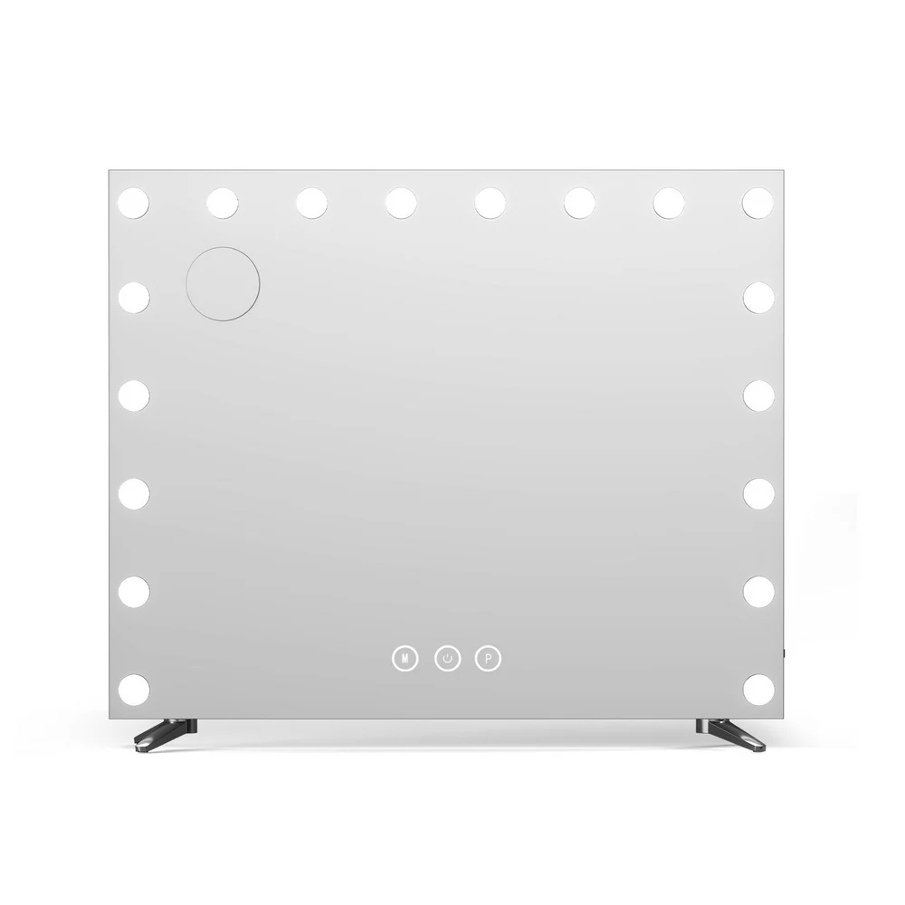 80x65cm Embellir Makeup Mirror Hollywood Vanity with LED Light Silver Legs - Image 4
