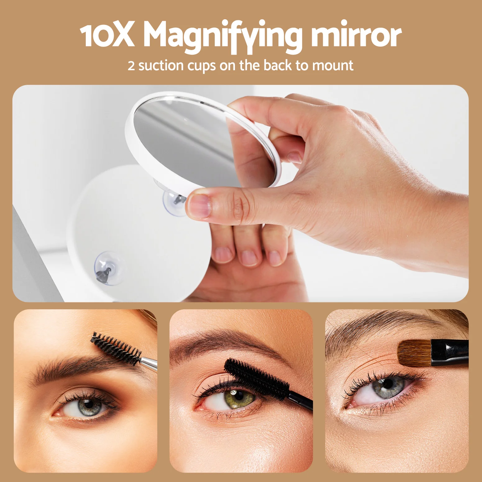 80x65cm Embellir Makeup Mirror Hollywood Vanity with LED Light White Frame - Image 8