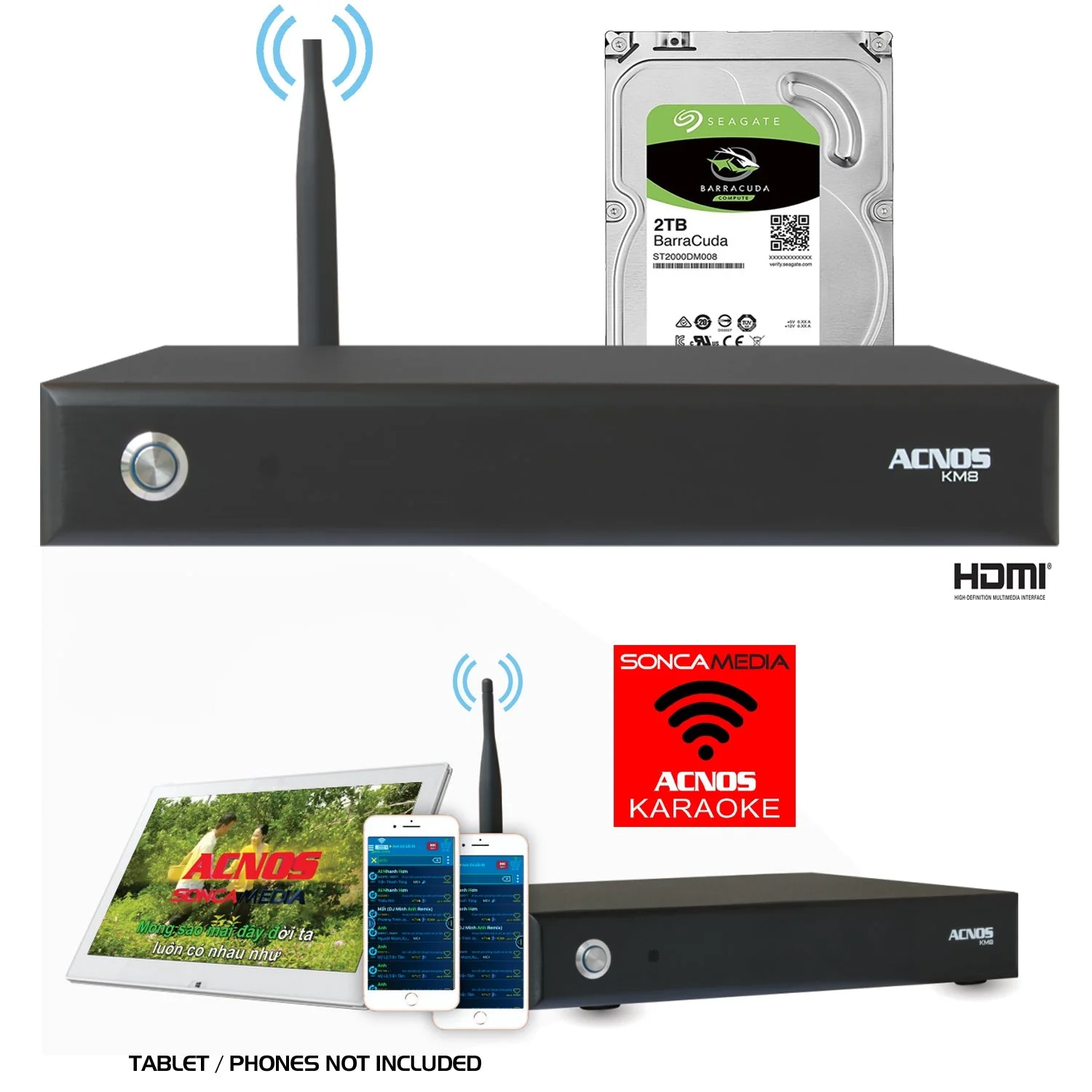 ACNOS KM-8 Vietnamese Karaoke 2TB Hard Drive System with 43,000 Songs, WIFI & YouTube - Image 3