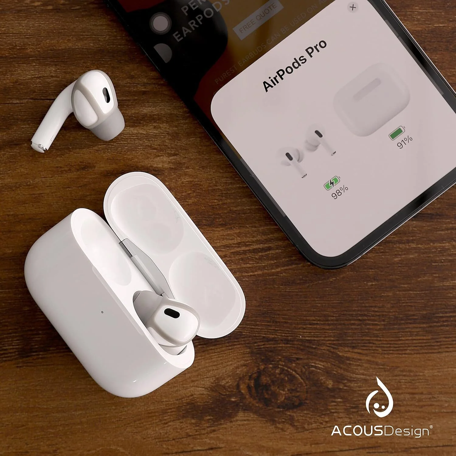 ACOUS Design Purest Pro Earbuds Covers for Airpods Pro/Pro 2 (Misty-Gray) - Image 3
