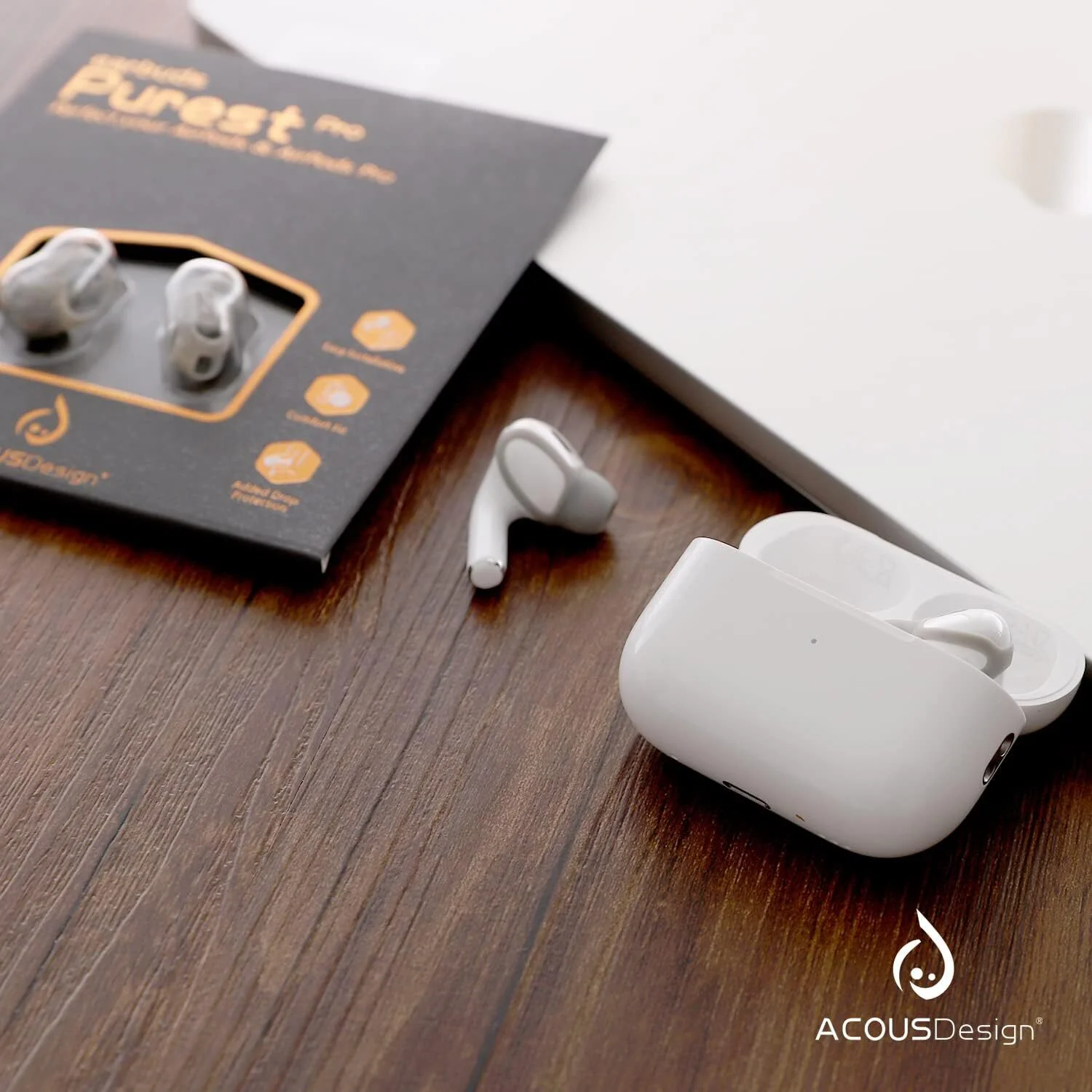 ACOUS Design Purest Pro Earbuds Covers for Airpods Pro/Pro 2 (Misty-Gray) - Image 5