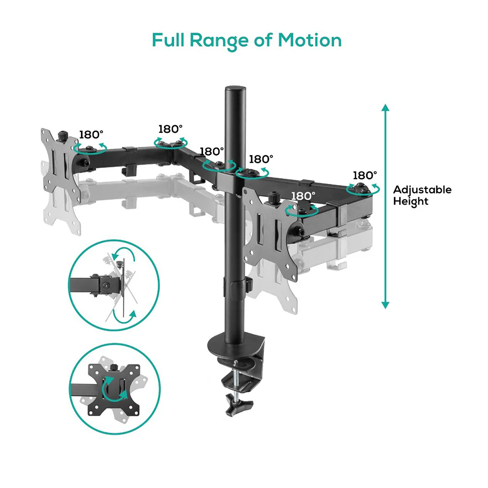 Activiva ErgoLife 13"-32" Dual Monitor Screen Double Joint Monitor Arm - Image 3