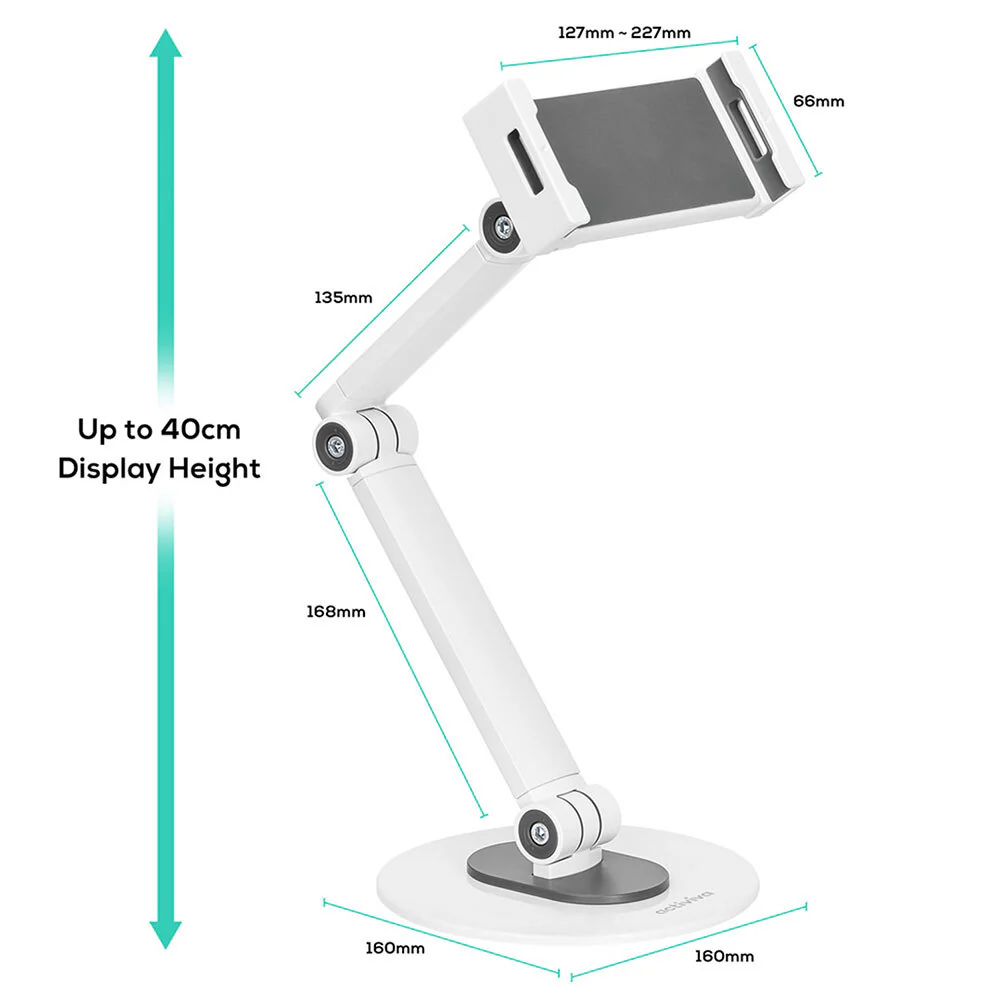 Activiva Universal iPad & Tablet Tabletop Stand 4.7"-12.9" (White) - Image 4