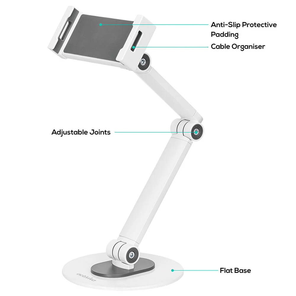 Activiva Universal iPad & Tablet Tabletop Stand 4.7"-12.9" (White) - Image 5