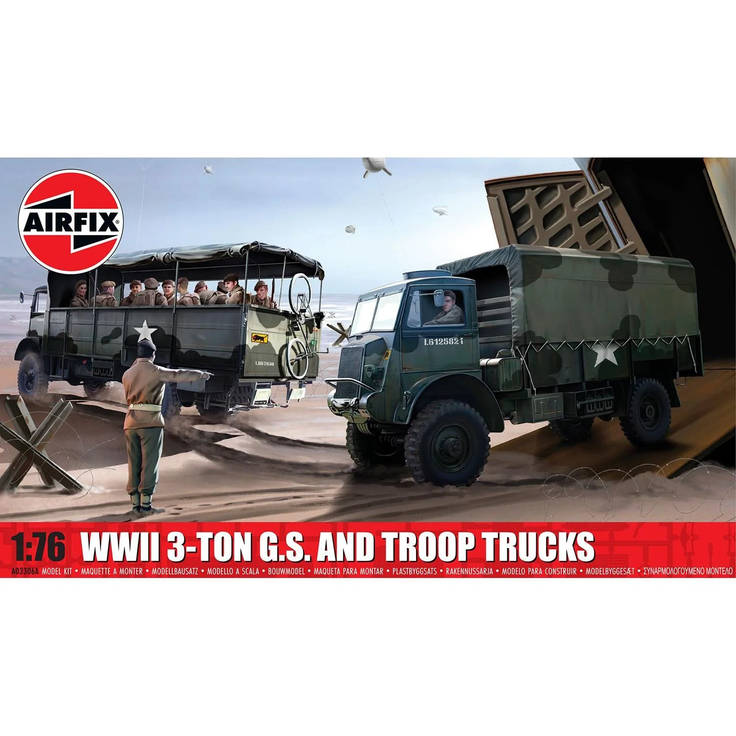 Airfix 1/76 WWII 3-Ton 4X4 General Service and Troop Trucks - Image 4