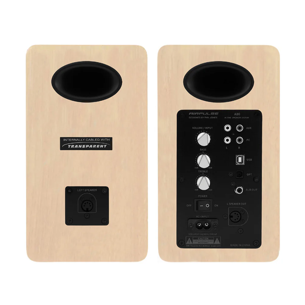 Airpulse A80 Active Bookshelf Speaker System (Pine) - Image 10