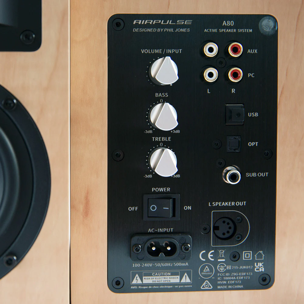 Airpulse A80 Active Bookshelf Speaker System (Pine) - Image 8