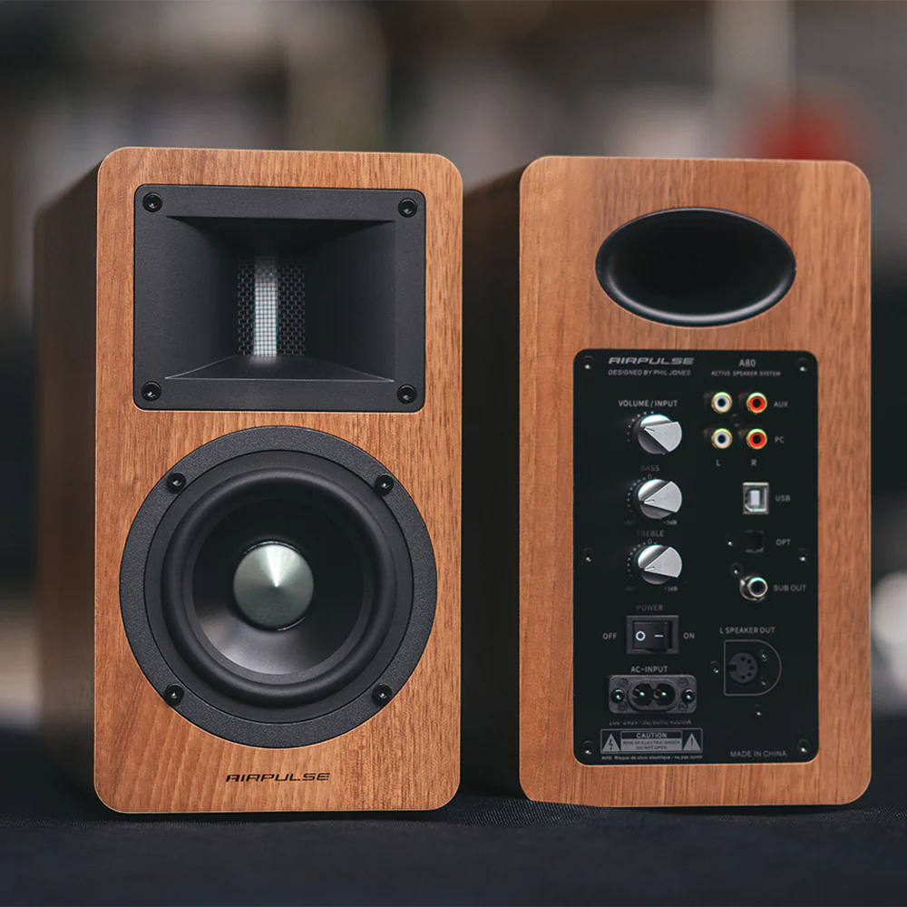 Airpulse A80 Active Bookshelf Speaker System (Walnut) - Image 5