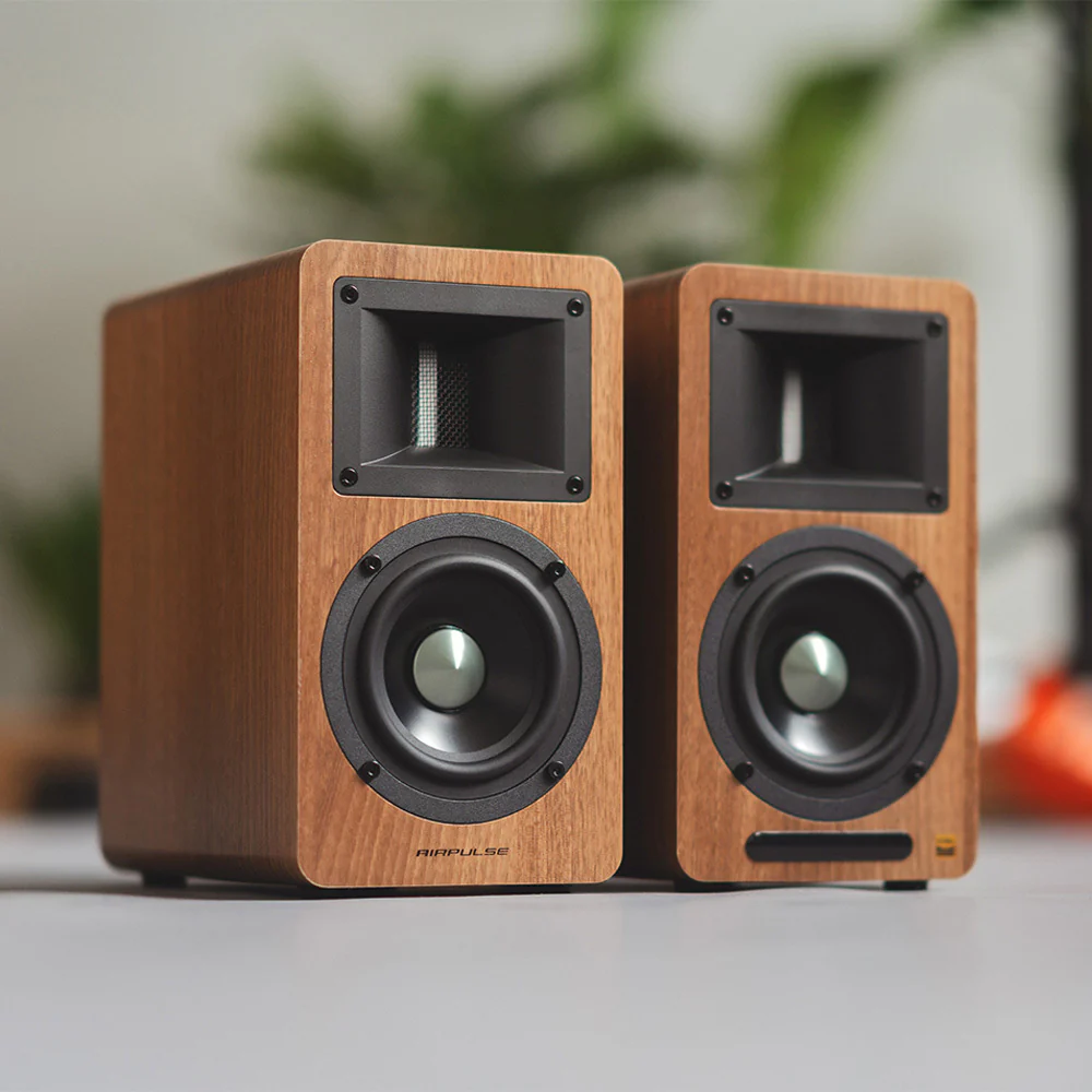 Airpulse A80 Active Bookshelf Speaker System (Walnut) - Image 7