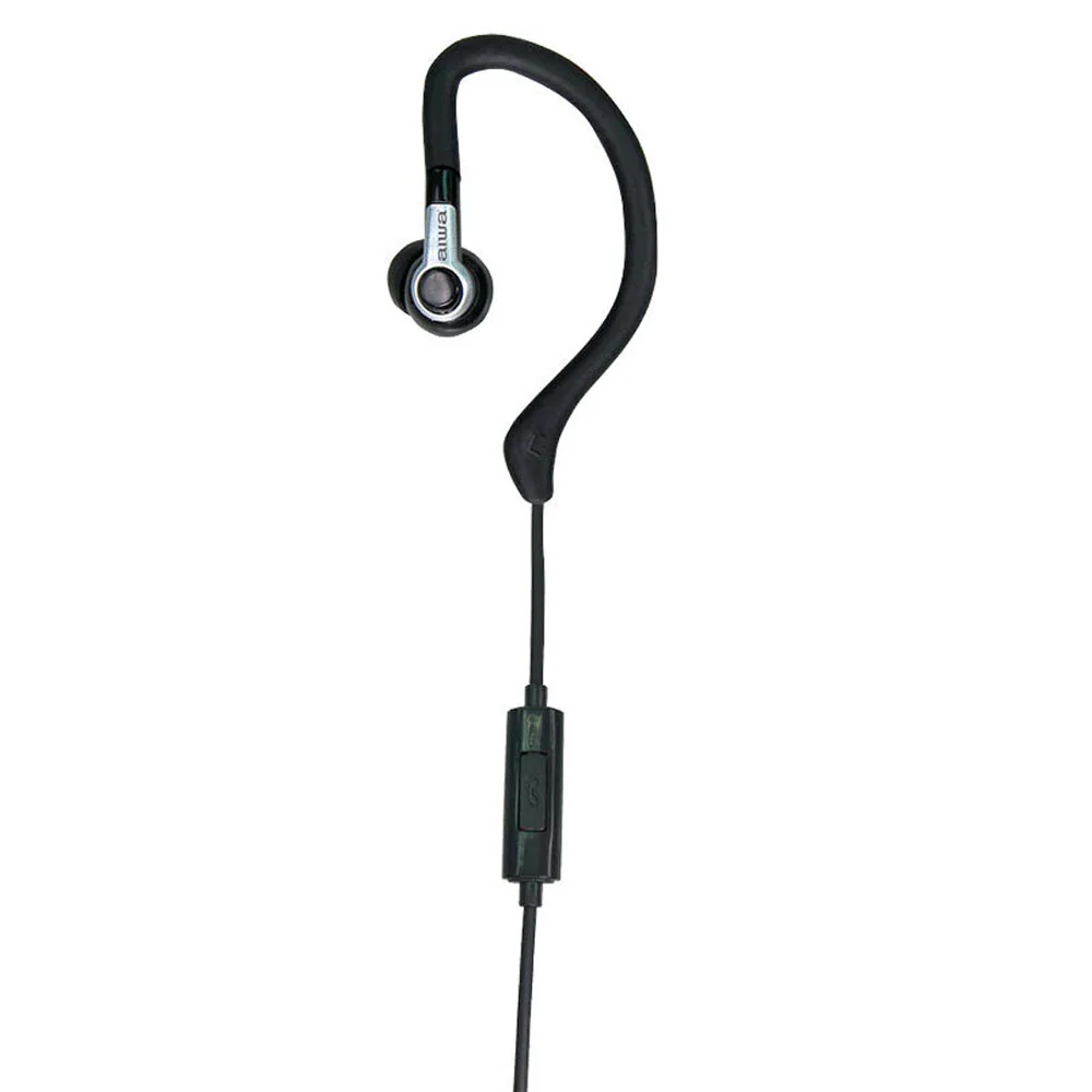 AIWA In-Ear Hook Gel Sports 1.2m Wired Earbuds (Black) - Image 2