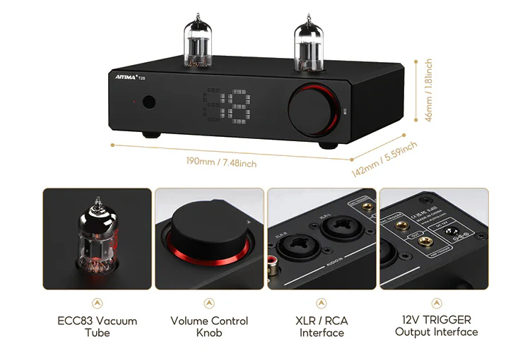 AIYIMA T20 Fully Balanced Hi-Fi Tube Preamplifier - Image 4