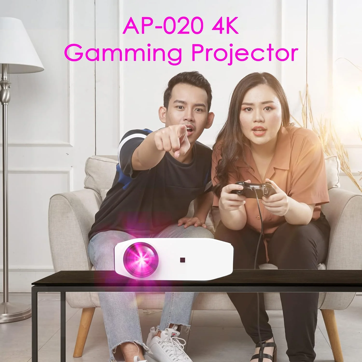 ALLIUMS 4K Projector with Wi-Fi & Bluetooth (White) - Image 7
