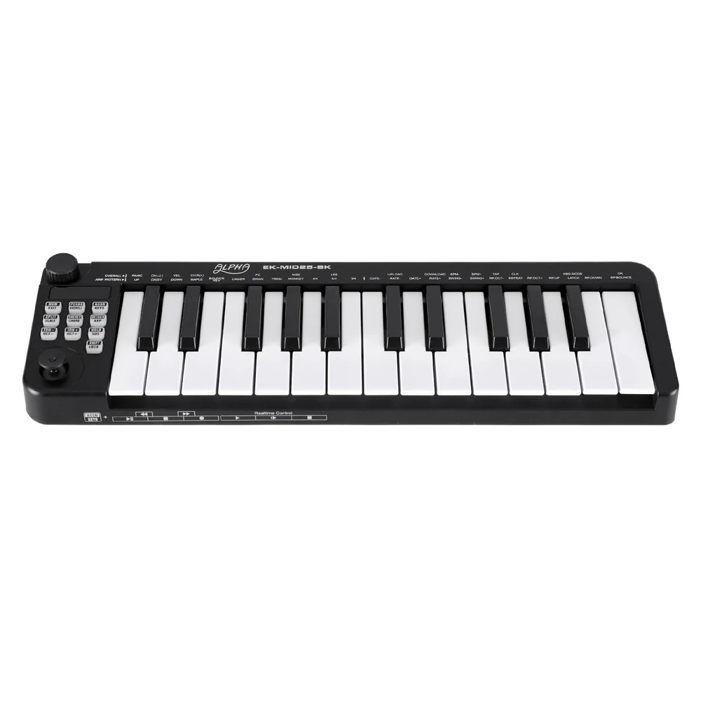 Alpha 25-Key MIDI Keyboard Controller Portable Piano USB Laptop (Black) - Image 3
