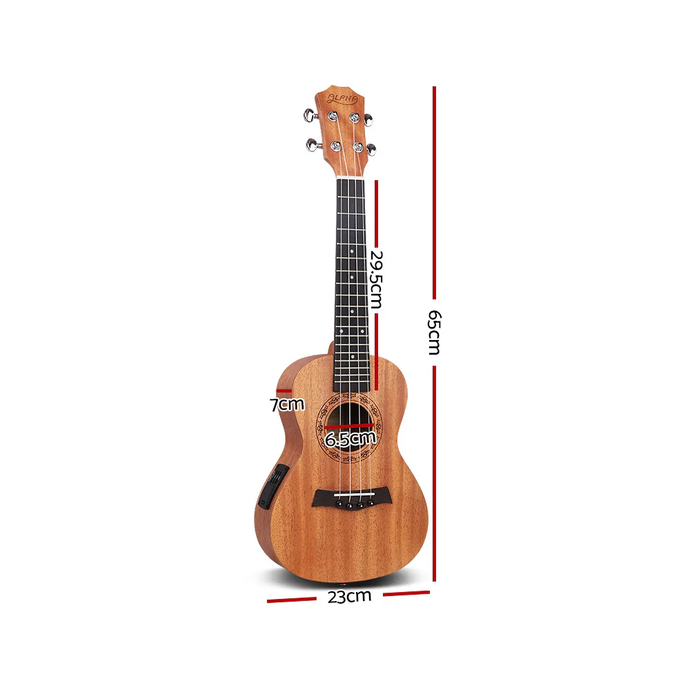 Alpha 26" Ukulele Equaliser Natural Mahogany Tenor Beginner Gift with Bag - Image 2