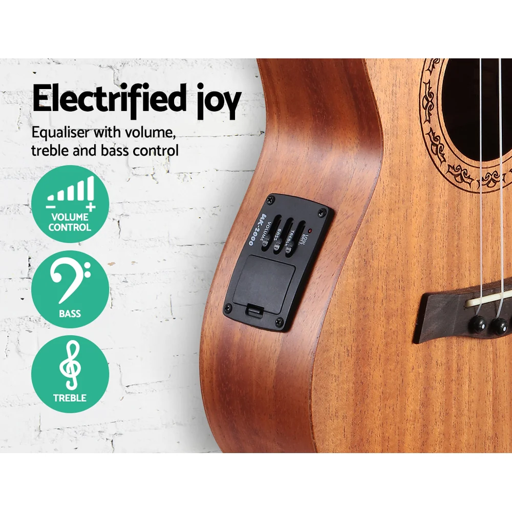 Alpha 26" Ukulele Equaliser Natural Mahogany Tenor Beginner Gift with Bag - Image 4