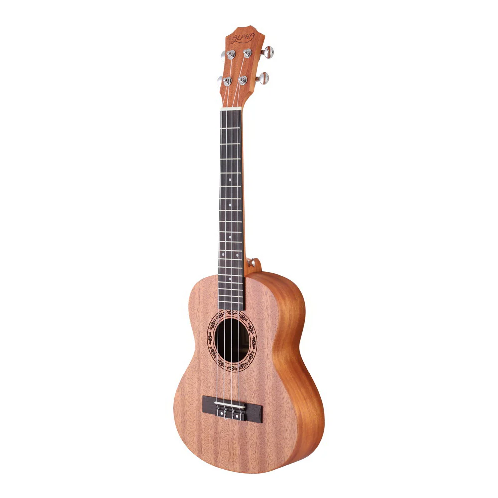 Alpha 26" Ukulele Natural Mahogany Tenor Beginner Gift w/ Carry Bag - Image 3