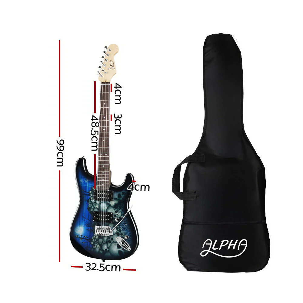 Alpha 41" Electric Guitar Humbucker Pickup Switch Full Size (Skull Pattern) - Image 2
