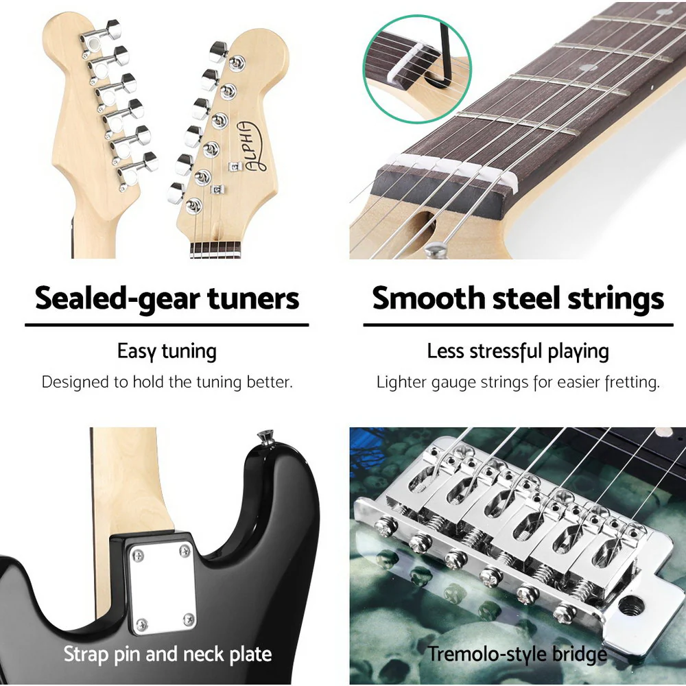 Alpha 41" Electric Guitar Humbucker Pickup Switch Full Size (Skull Pattern) - Image 4