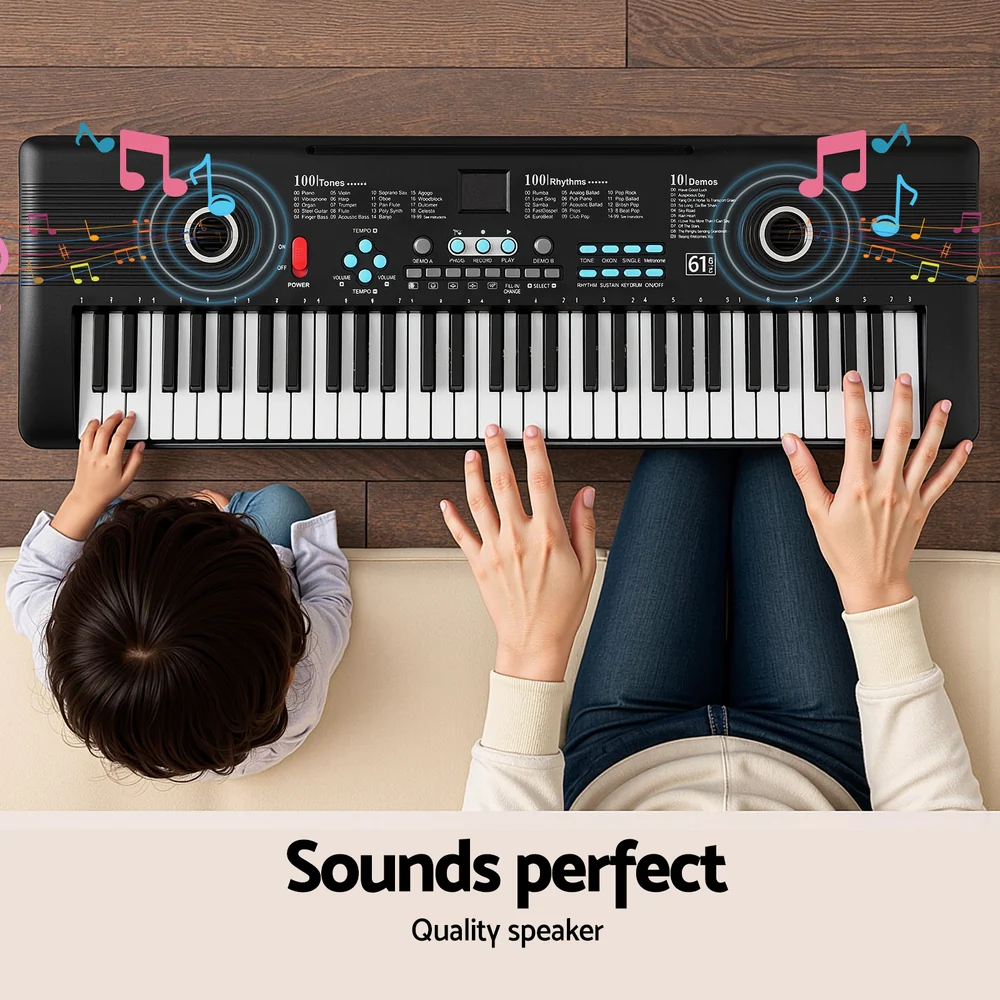 Alpha 61-Key Digital Piano Keyboard Electric Kids Gift (Black) - Image 5