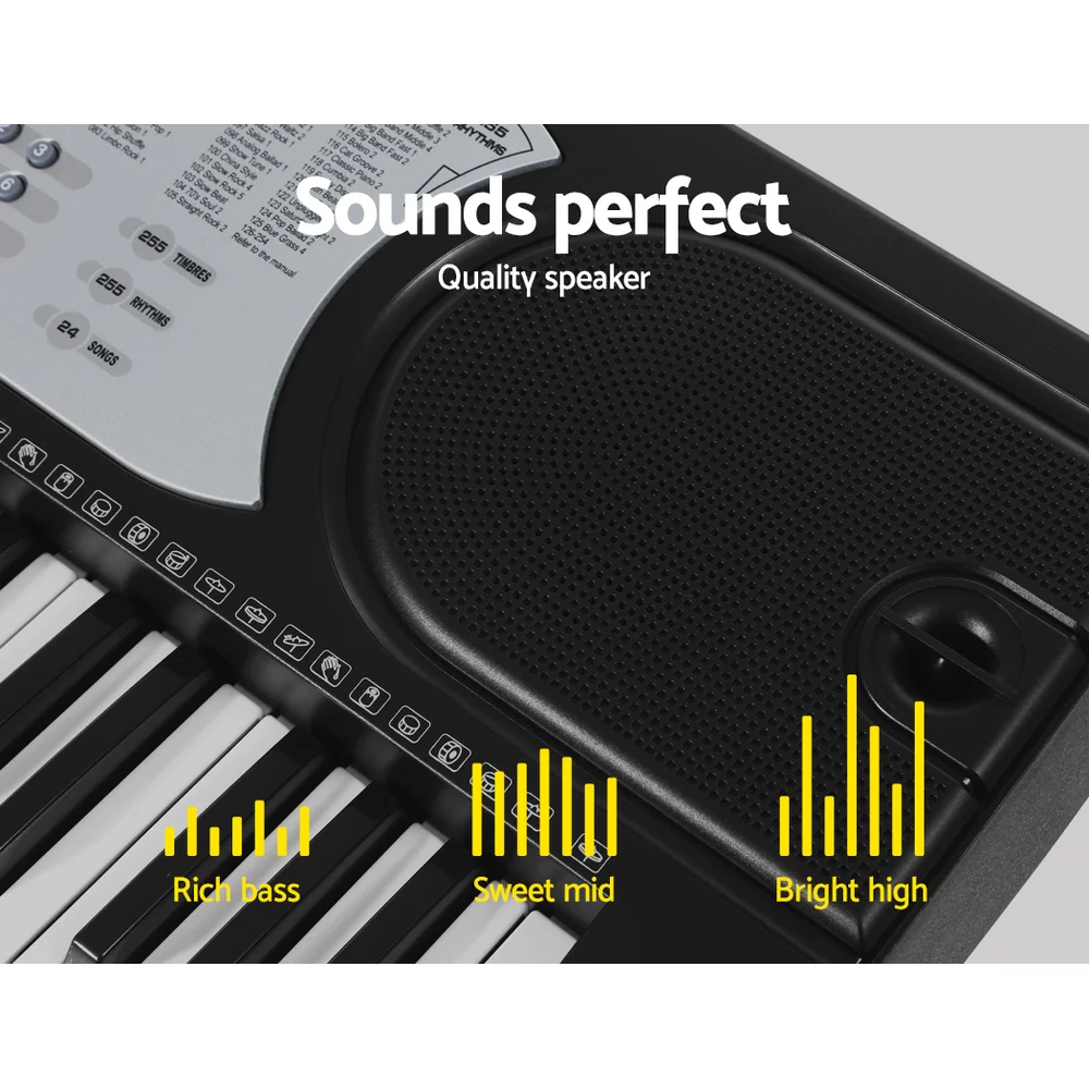 Alpha 61 Keys Electronic Piano Keyboard Digital Electric with Stand Beginner (Silver) - Image 6