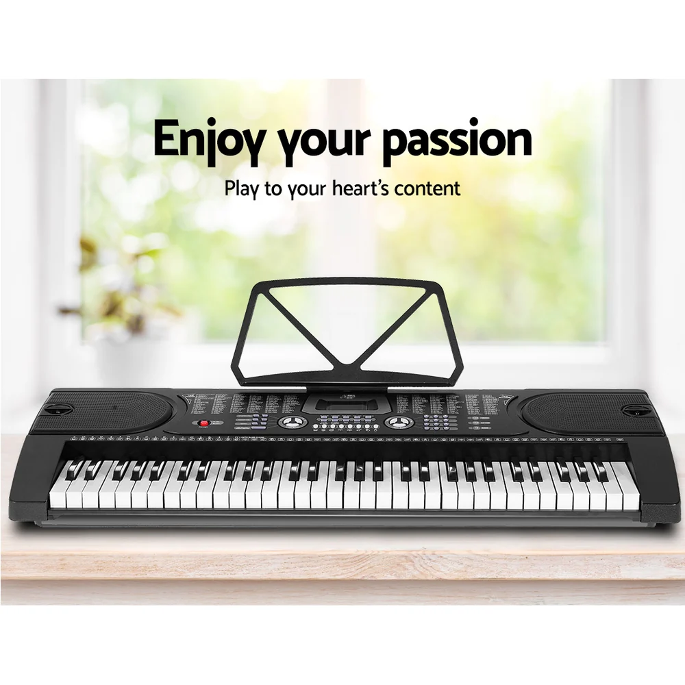 Alpha 61 Keys Electronic Piano Keyboard Digital Electric with Stand Stool (Black) - Image 4