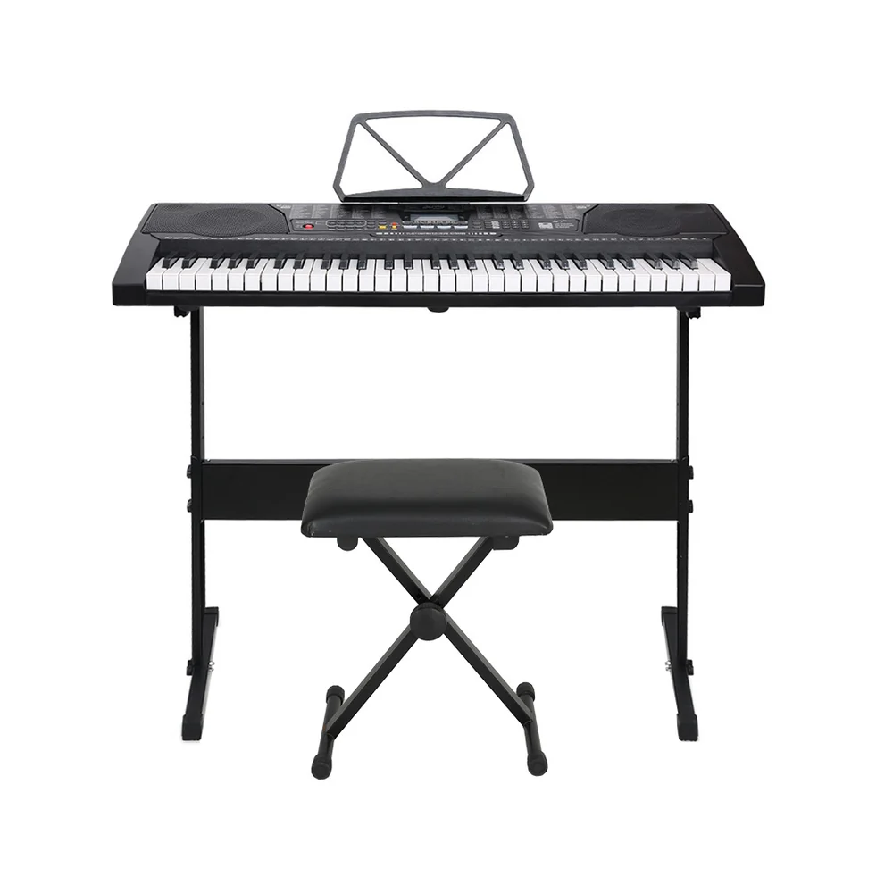 Alpha 61 Keys Electronic Piano Keyboard Digital Electric with Stand Stool Lighted - Image 3