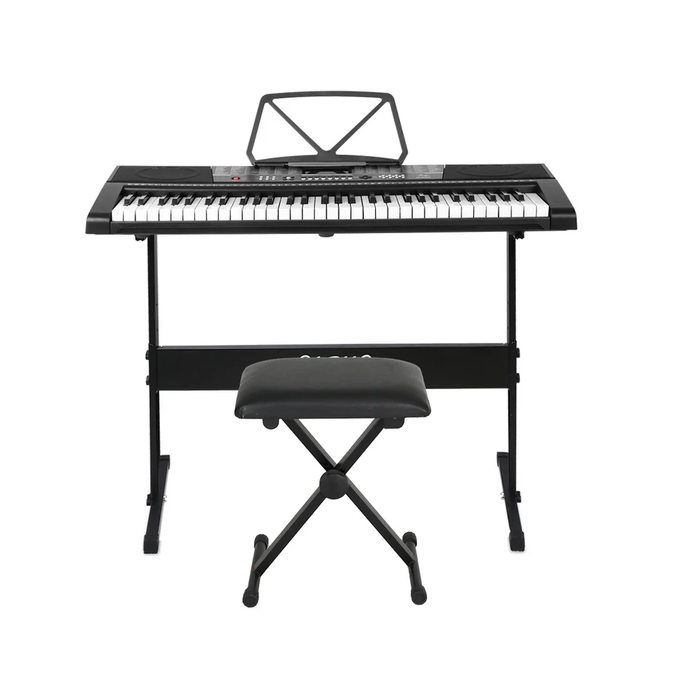 Alpha 61 Keys Electronic Piano Keyboard Digital Electric with Stand Stool Speaker - Image 3