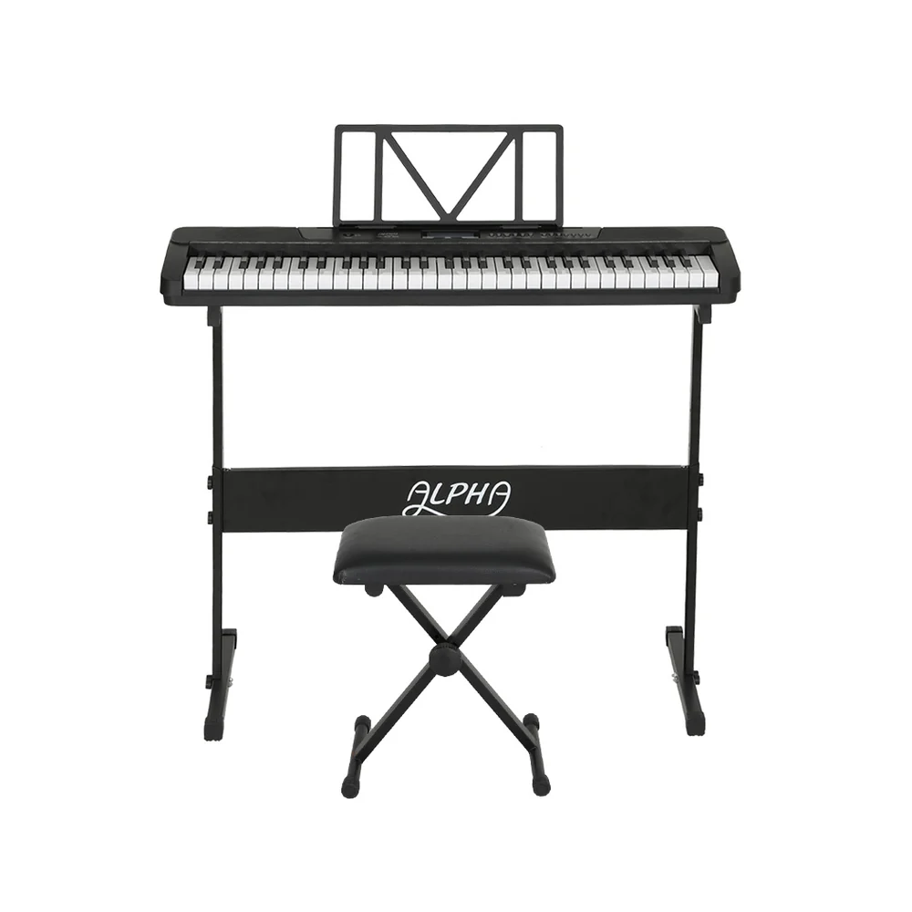 Alpha 61 Keys Electronic Piano Keyboard Digital Electric with Stand Stool Touch - Image 3