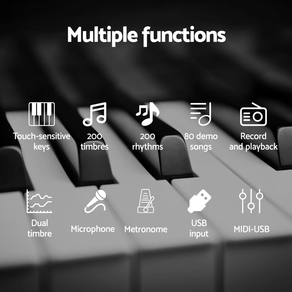Alpha 61 Keys Foldable Electronic Piano Keyboard Digital Electric with Carry Bag - Image 5