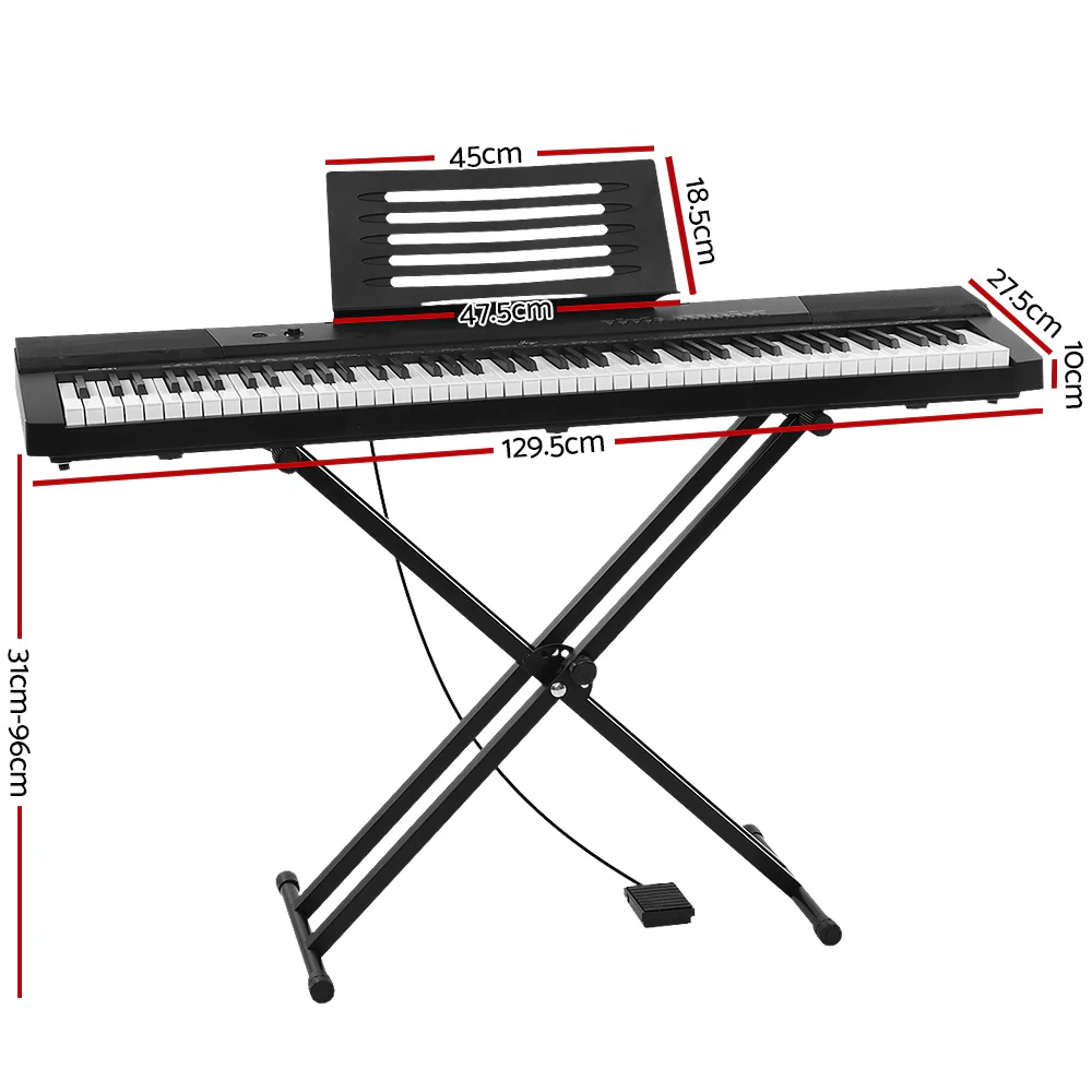 Alpha 88 Keys Electronic Piano Keyboard Digital Electric with Stand Sustain Pedal - Image 2